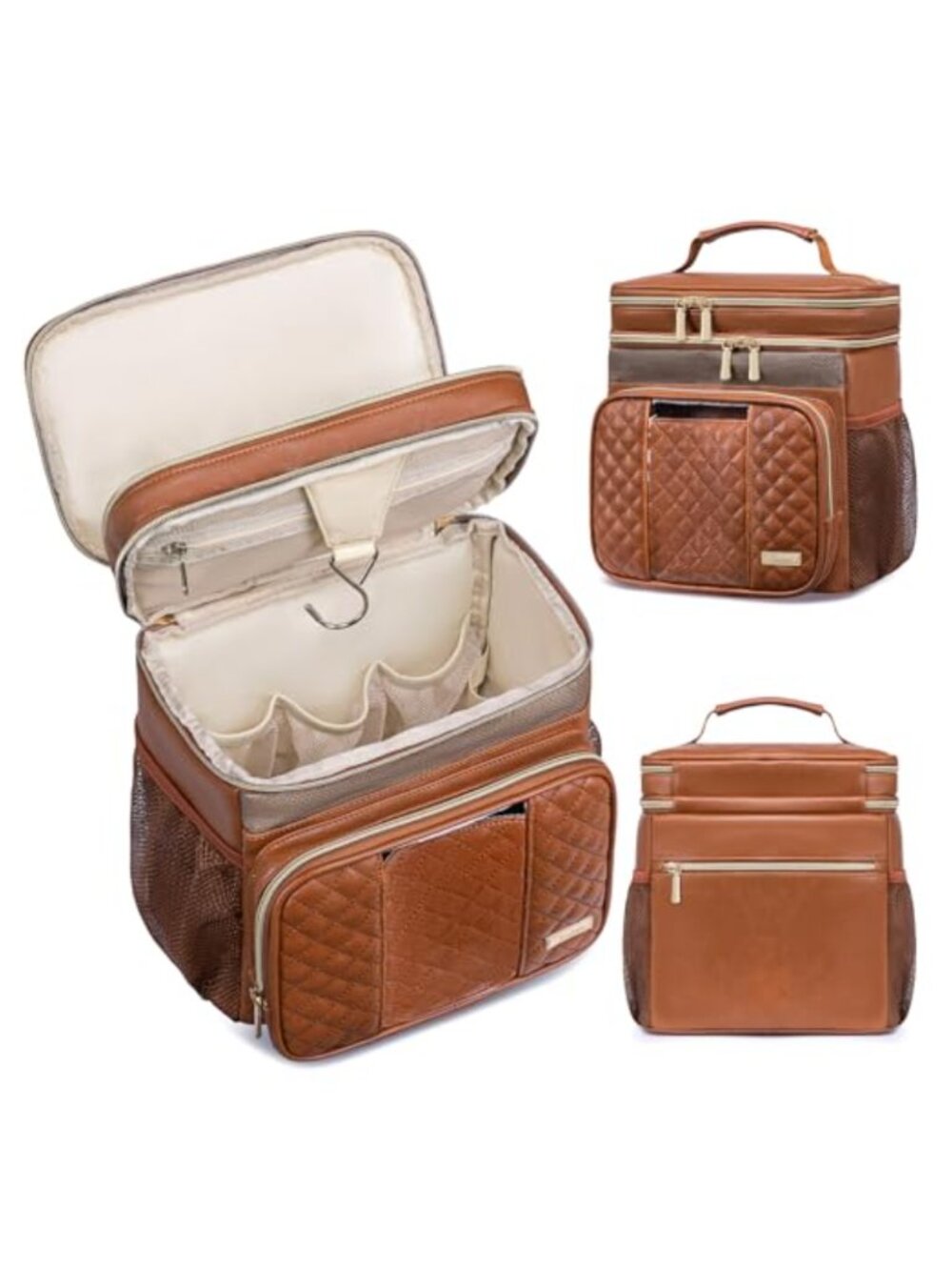 PU Leather Toiletry Bag Shower Caddy Travel Gym College Dorm